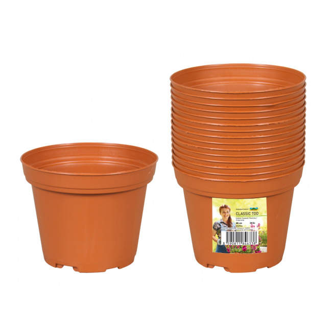 Kontejner pěstební CLASSIC TOD 8cm 15ks plast terakota Nohel Garden