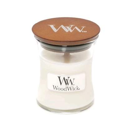 Vonná svíčka Woodwick White Teak 85g WoodWick