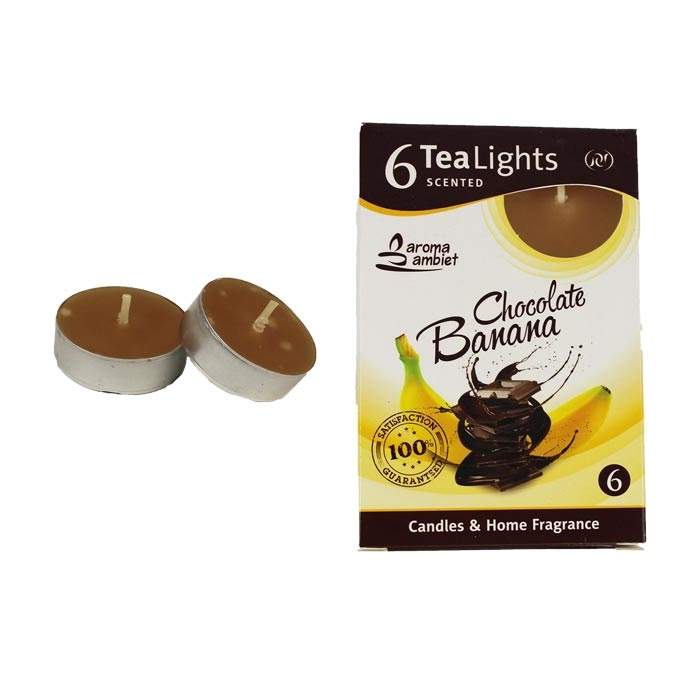 Svíčka čajová vonná Tea Lights 6ks Chocolate Banana Morex