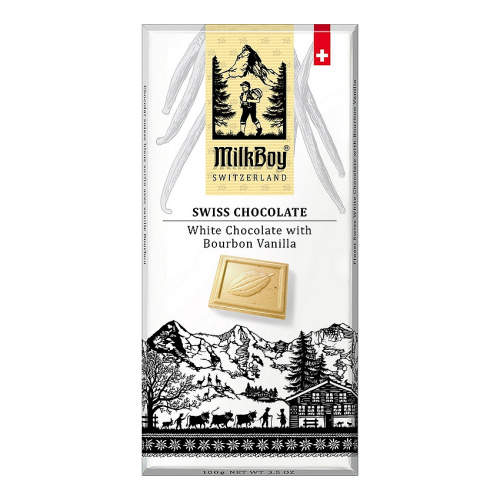 Čokoláda bílá Bourbon Vanilla MILKBOY SWISS 100g Mix Tee