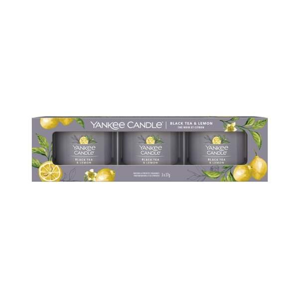 Votiv sklo YANKEE CANDLE 37g Black Tea & Lemon 3ks Yankee Candle