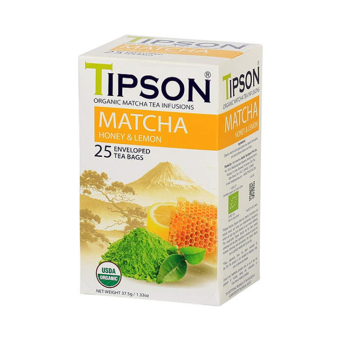 Čaj TIPSON BIO Matcha Honey & Lemon 25x1