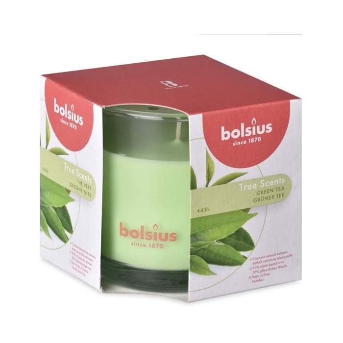 Svíčka vonná sklo BOLSIUS Green Tea 9
