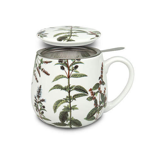 Hrnek buclák se sítkem a víčkem PEPPERMINT porcelán 420ml Mug shop