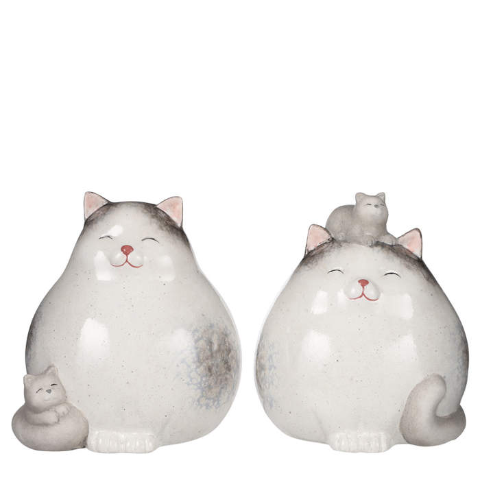 Dekorace kočka s kotětem keramika 13