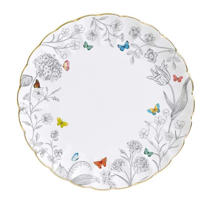 Talíř mělký porcelánový FLEURS ET PAPILLONS 26cm POZZI MILANO