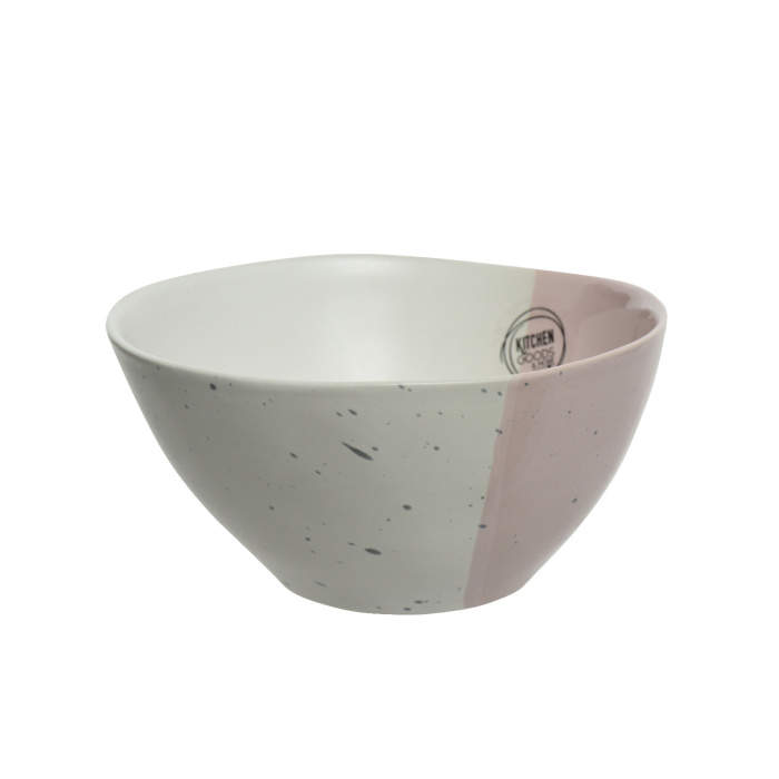 Miska kulatá kameninová KITCHEN GOODS bílo-růžová 15cm Kaemingk