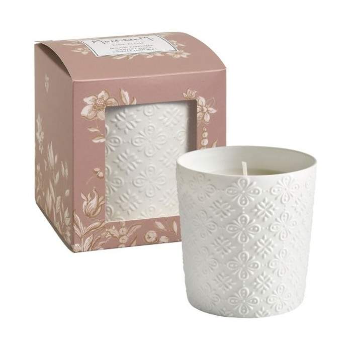 Svíčka vonná v porcelánu ROSE ÉLIXIR 8cm Flower A&F