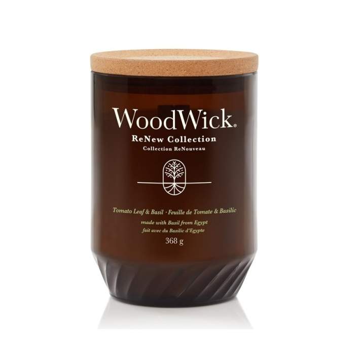 Vonná svíčka WoodWick ReNew 368g Tomato Leaf & Basil WoodWick