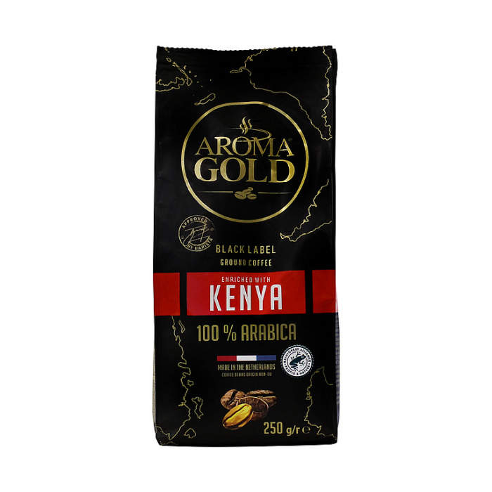 Káva AROMA GOLD Black Label Kenya mletá 250g Mix Tee