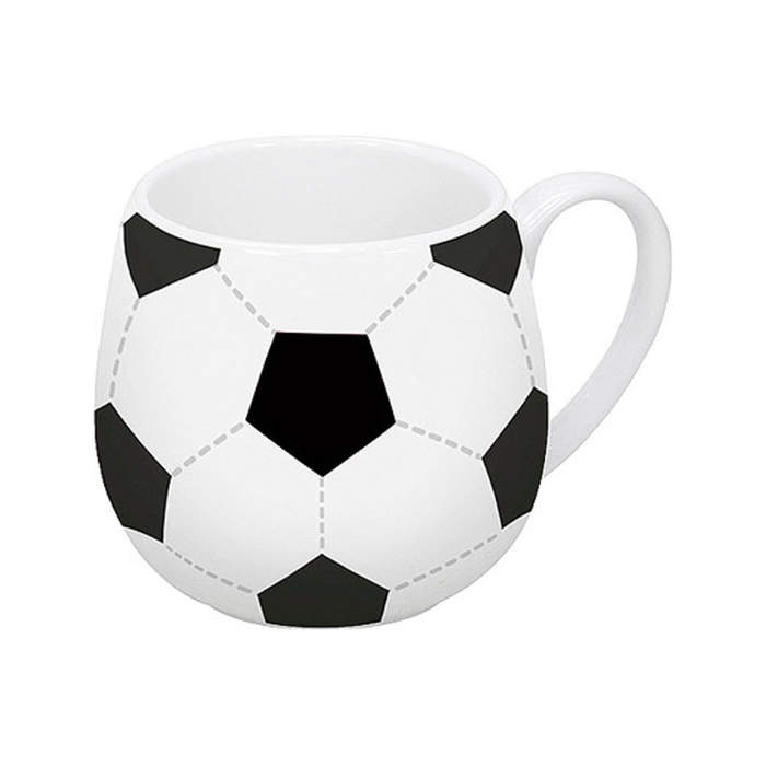 Hrnek buclák porcelánový FOOTBALLSNUGGLE bílo-černý 420ml Mug shop