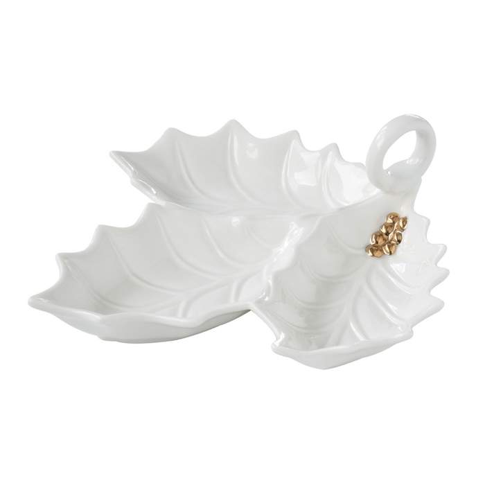 Miska na předkrmy porcelánová HOLLY & BERRIES bílá 22cm POZZI MILANO