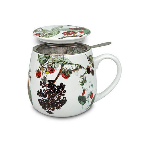 Hrnek buclák se sítkem a víčkem FRUITS porcelán 420ml Mug shop