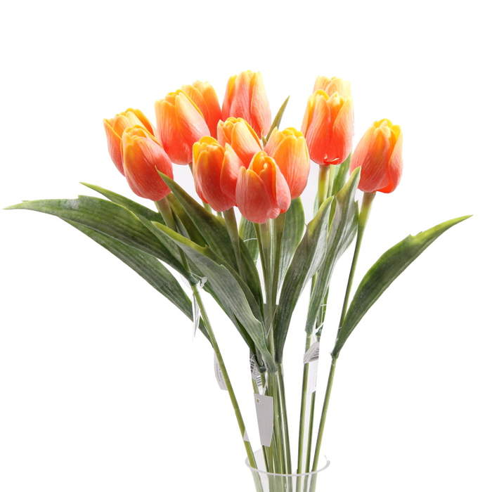 Tulipán řezaný umělý 40cm oranžový Edwilan